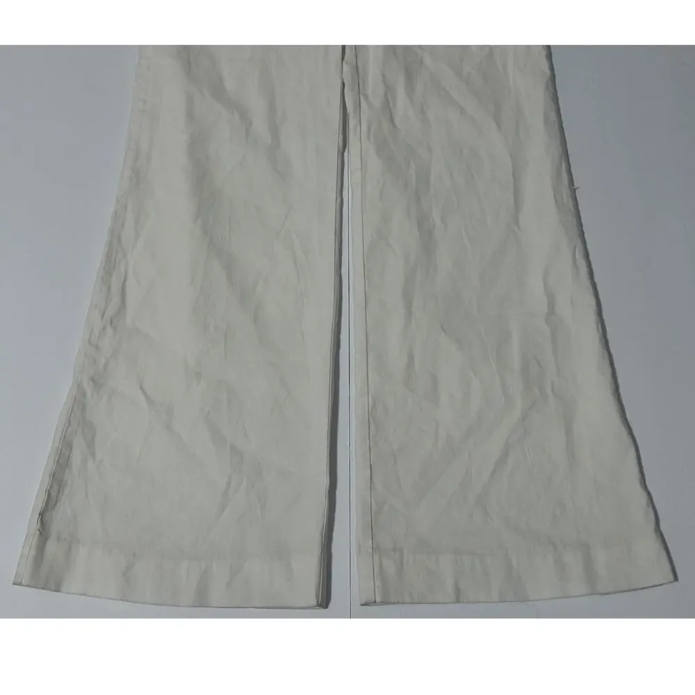 Maeve by Anthropologie The Naomi Wide Leg Linen Blend Pants, White, Size 4 - Picture 7 of 11